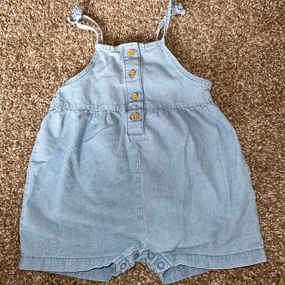 Infant short denim jumper